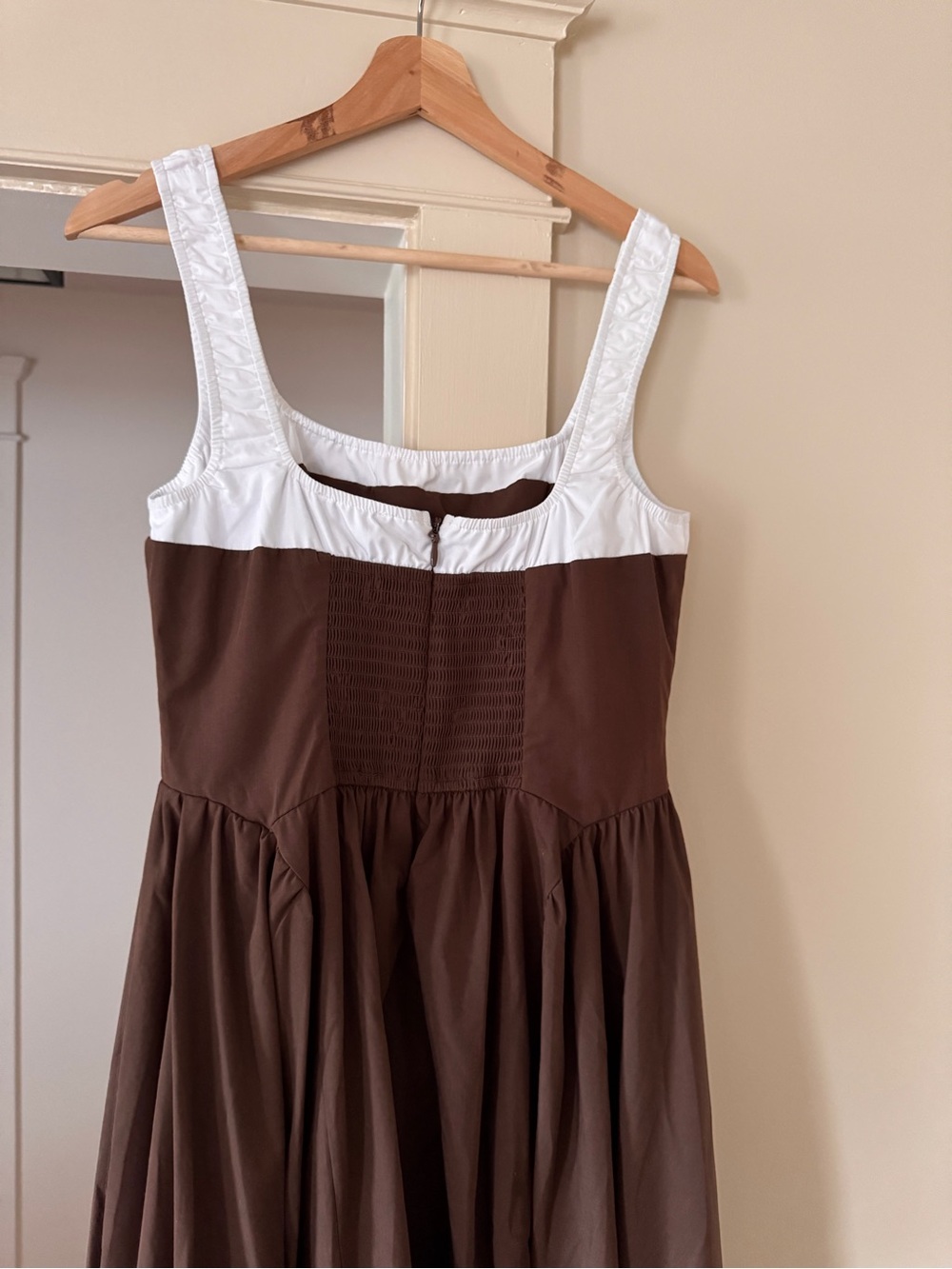 Moon River Brown Midi Dress with White Straps - Picture 5 of 7